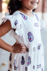 JMU White Duke Dog Flutter Twirl Dress - Mila & Rose ® - Flyclothing LLC