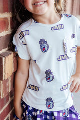 JMU White Duke Dog Ruffle Pocket Tee - Mila & Rose ® - Flyclothing LLC