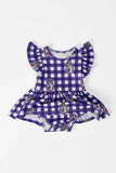 JMU Plaid Duke Dog Flutter Twirl Bodysuit
