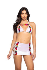 J-Valentine JR112 - Unicorn & Rainbow Lace-Up Skirt - J. Valentine