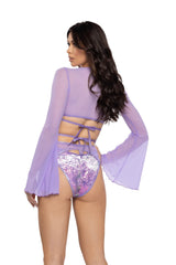 J-Valentine JR134 - Sequin Velvet & Mesh Wrap Bottom - J. Valentine