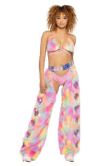 J-Valentine JR147 - Faux Fur Rainbow Heart Chaps - J. Valentine