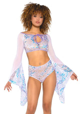 JR172 - Sequin Lace High-Waist Short - J. Valentine - Flyclothing LLC