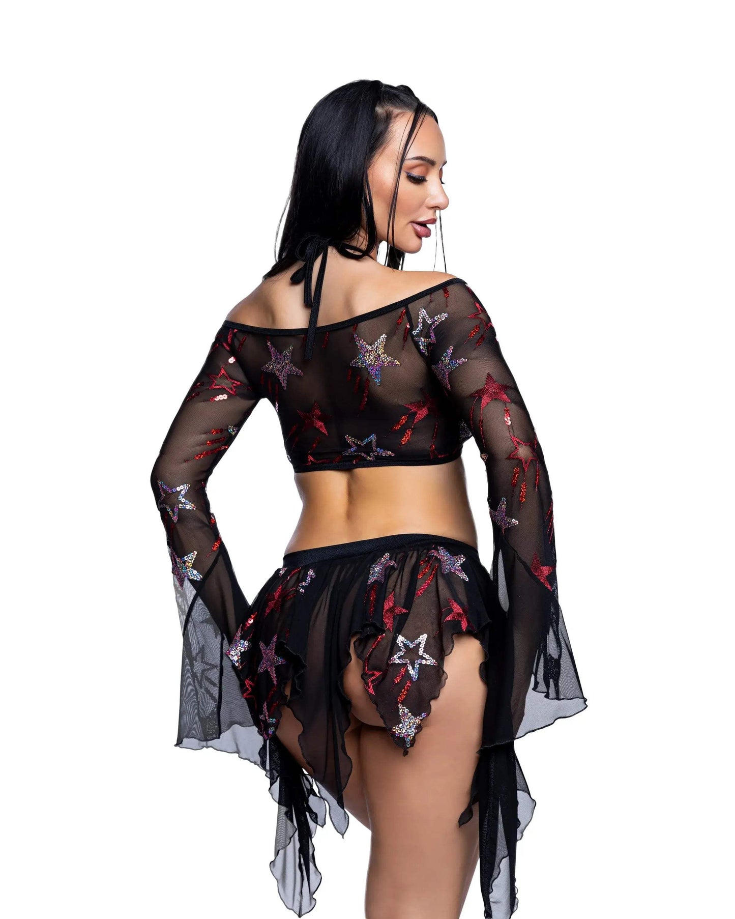 J Valentine sequin butterfly top skirt set jr262 - J. Valentine - Flyclothing LLC