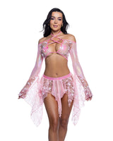 J Valentine sequin butterfly top skirt set jr262 - J. Valentine - Flyclothing LLC