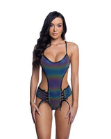 J Valentine reflective lace up bodysuit jr288 - J. Valentine - Flyclothing LLC