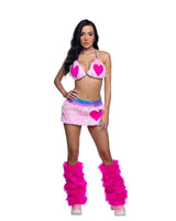 J Valentine faux fur heart skirt top set jr302 - J. Valentine - Flyclothing LLC