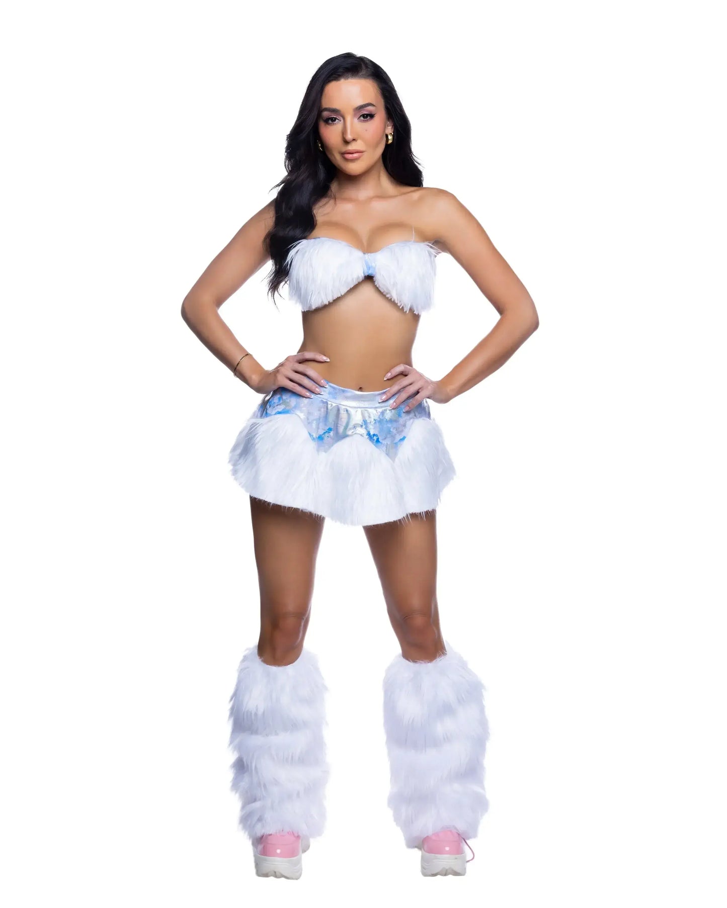 J Valentine faux fur skirt bandeau top jr303 - J. Valentine - Flyclothing LLC