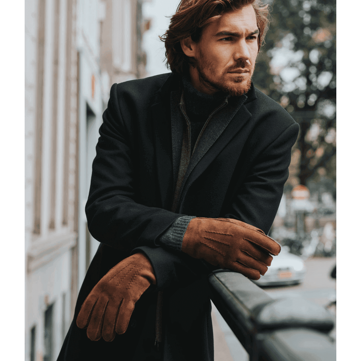 Jack (brown) – Suede leather gloves with luxurious sheep fur lining