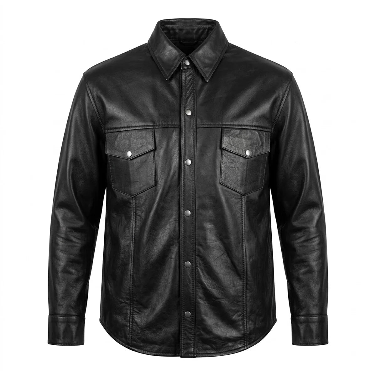 Titan - Men's Shirt style Premium Leather Biker Jacket - Unik Just for Bikers - Flyclothing LLC