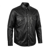 Titan - Men's Shirt style Premium Leather Biker Jacket - Unik Just for Bikers - Flyclothing LLC