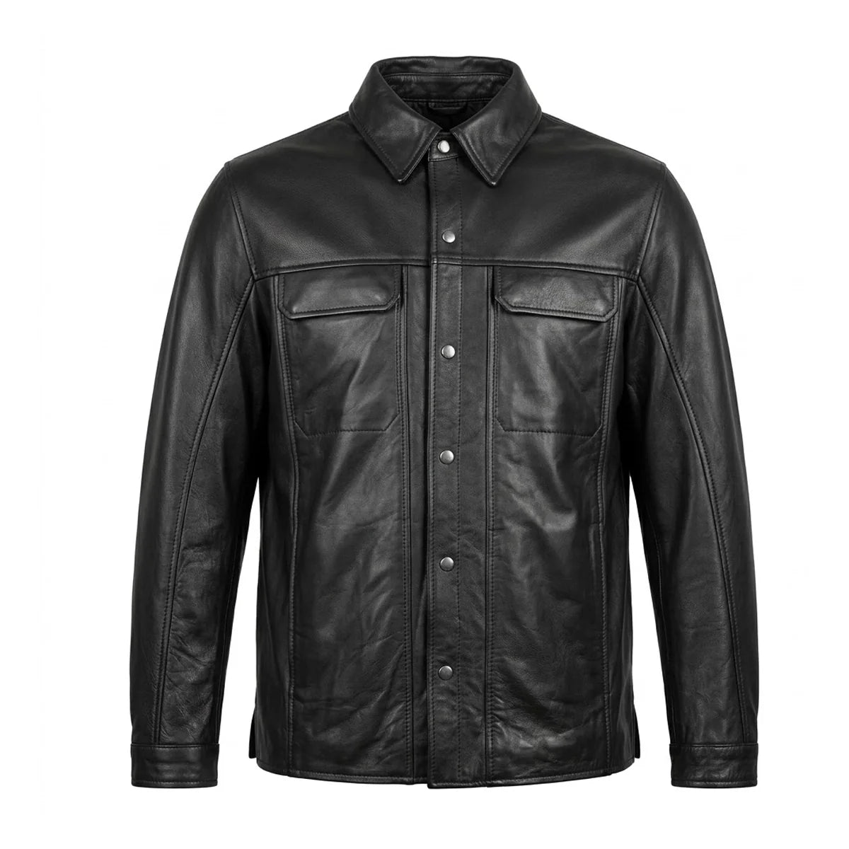 Edge - Premium Men's motorcycle Leather Jacket (Shirt Style) - Unik Just for Bikers - Flyclothing LLC