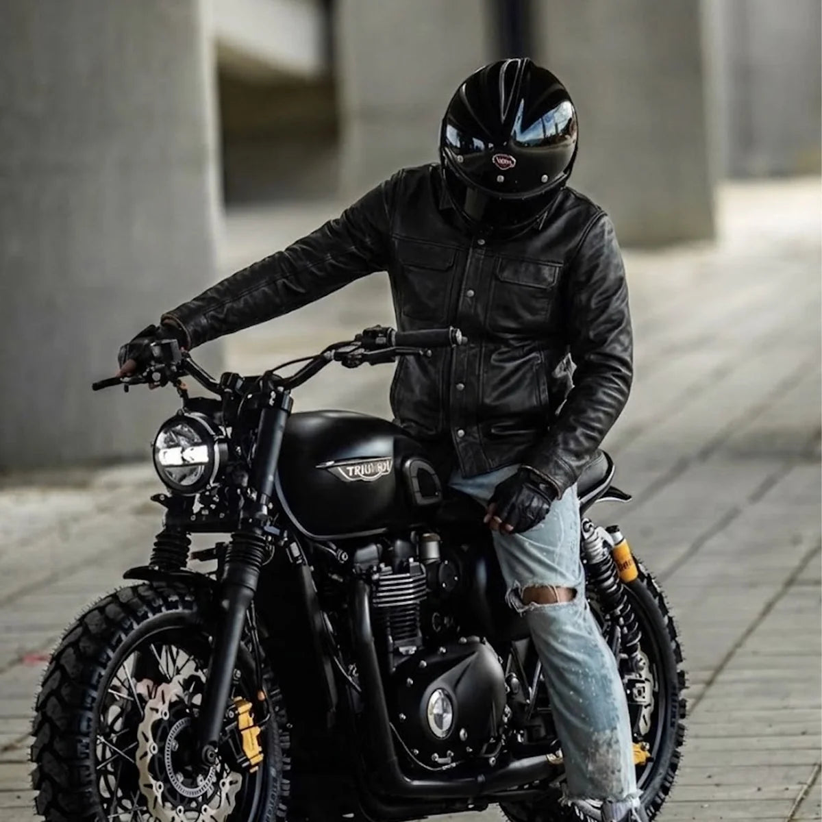 Edge - Premium Men's motorcycle Leather Jacket (Shirt Style) - Unik Just for Bikers - Flyclothing LLC