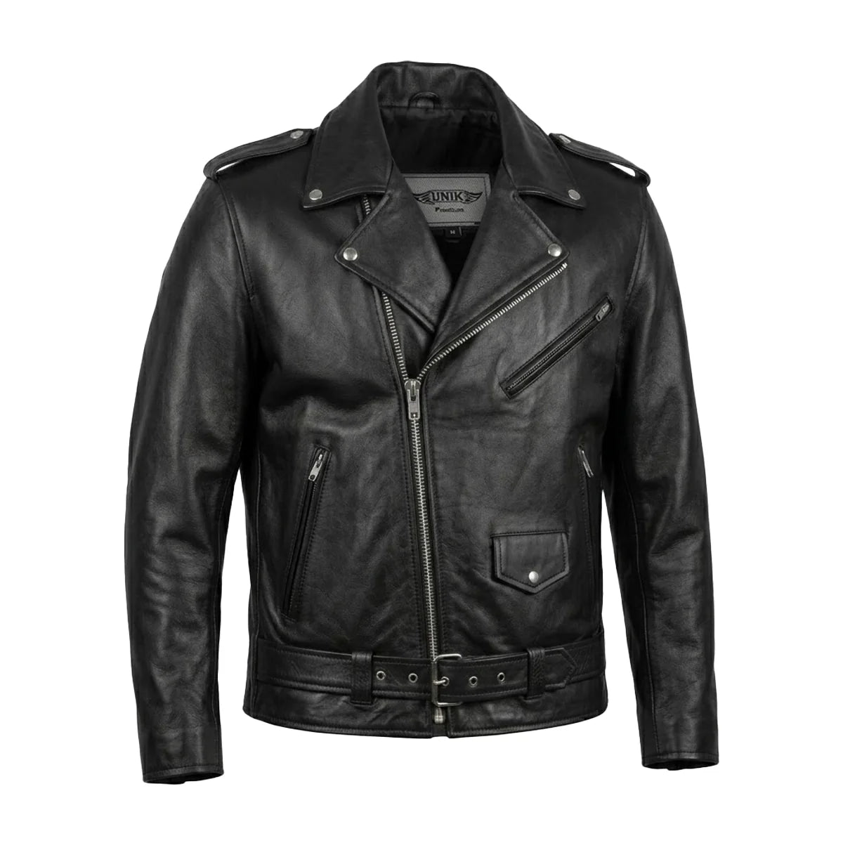 Brando - Men's Motorcycle Leather Jacket - Unik Just for Bikers - Flyclothing LLC