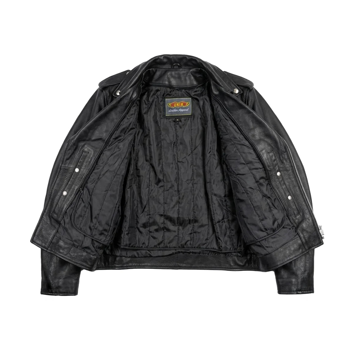 Brando - Men's Motorcycle Leather Jacket - Unik Just for Bikers - Flyclothing LLC
