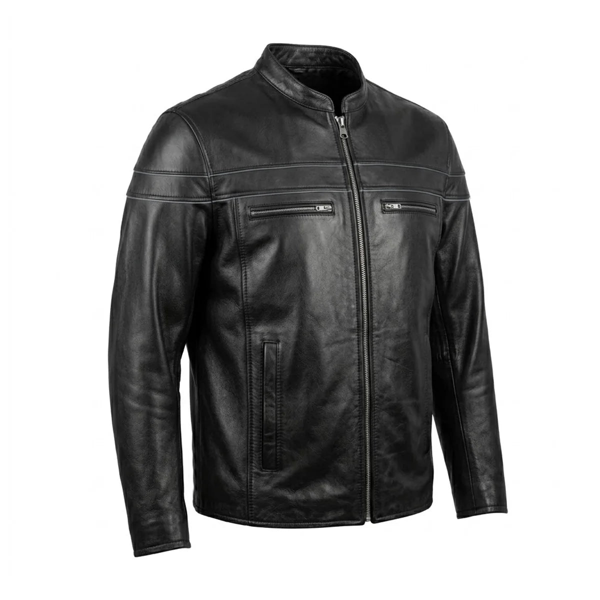 Goose - Premium Men's Leather Motorcycle Jacket - Unik Just for Bikers - Flyclothing LLC