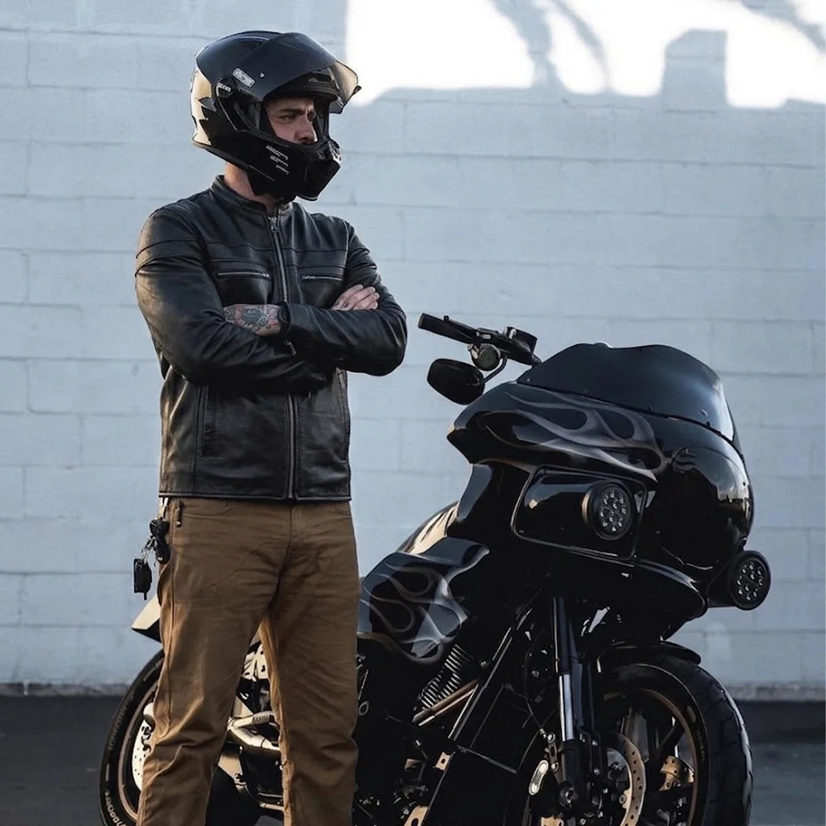 Goose - Premium Men's Leather Motorcycle Jacket - Unik Just for Bikers - Flyclothing LLC