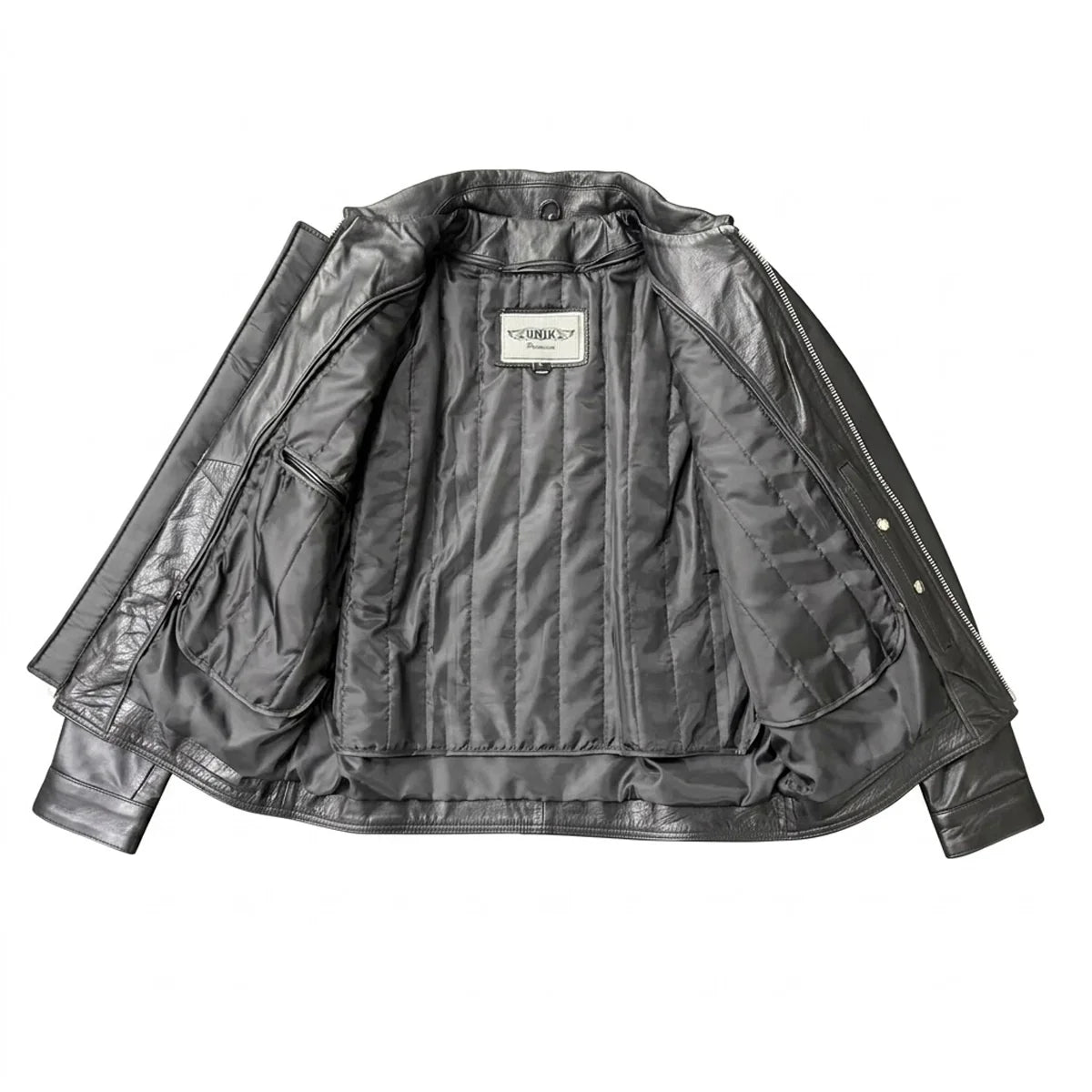 James - Premium Men's Leather Motorcycle Jacket - Unik Just for Bikers - Flyclothing LLC