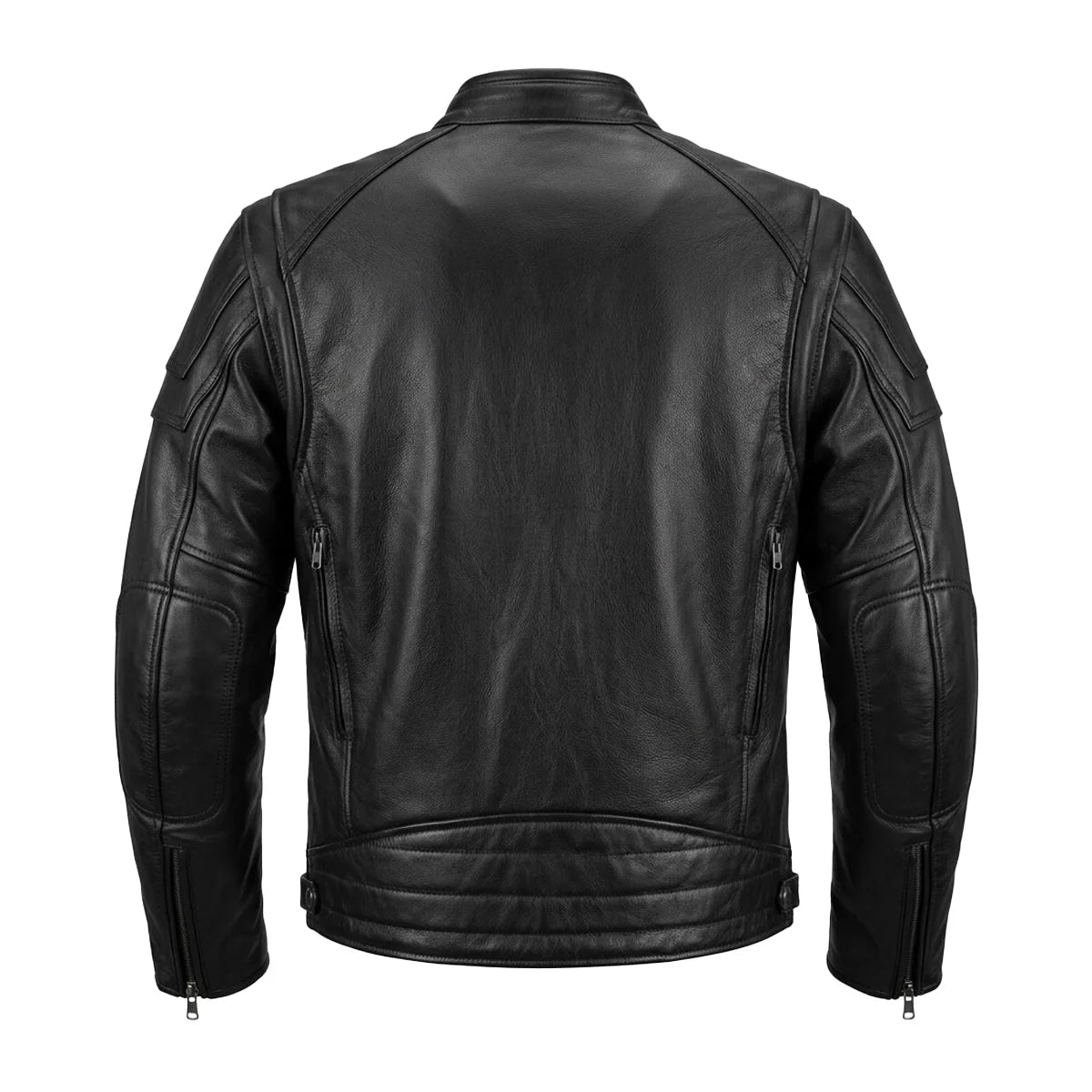 Ace - Ultra Men's Black Leather Motorcycle Jacket - Unik Just for Bikers - Flyclothing LLC