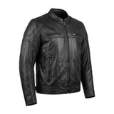 Ace - Ultra Men's Black Leather Motorcycle Jacket - Unik Just for Bikers - Flyclothing LLC