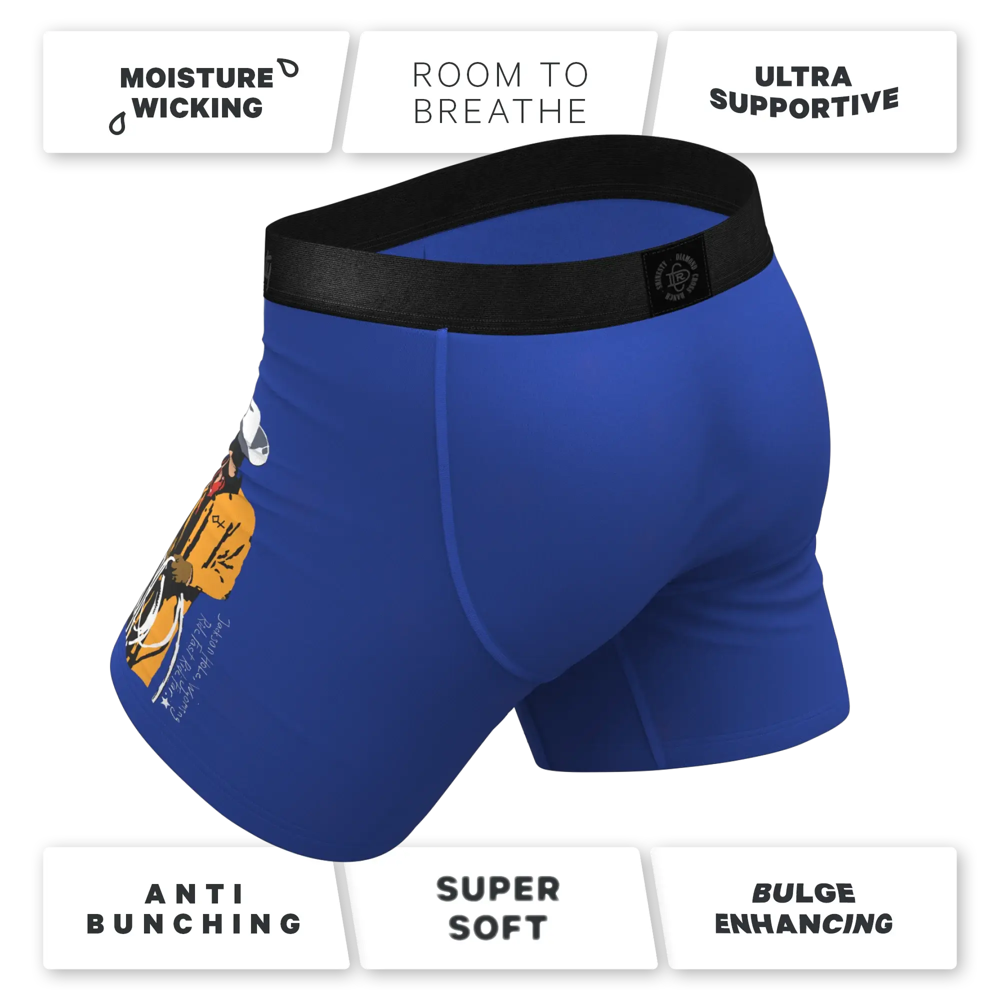 The Jackson | Blue Cowboy Shinesty x Diamond Cross Ranch Ball Hammock® Pouch Underwear With Fly - Shinesty - Flyclothing LLC