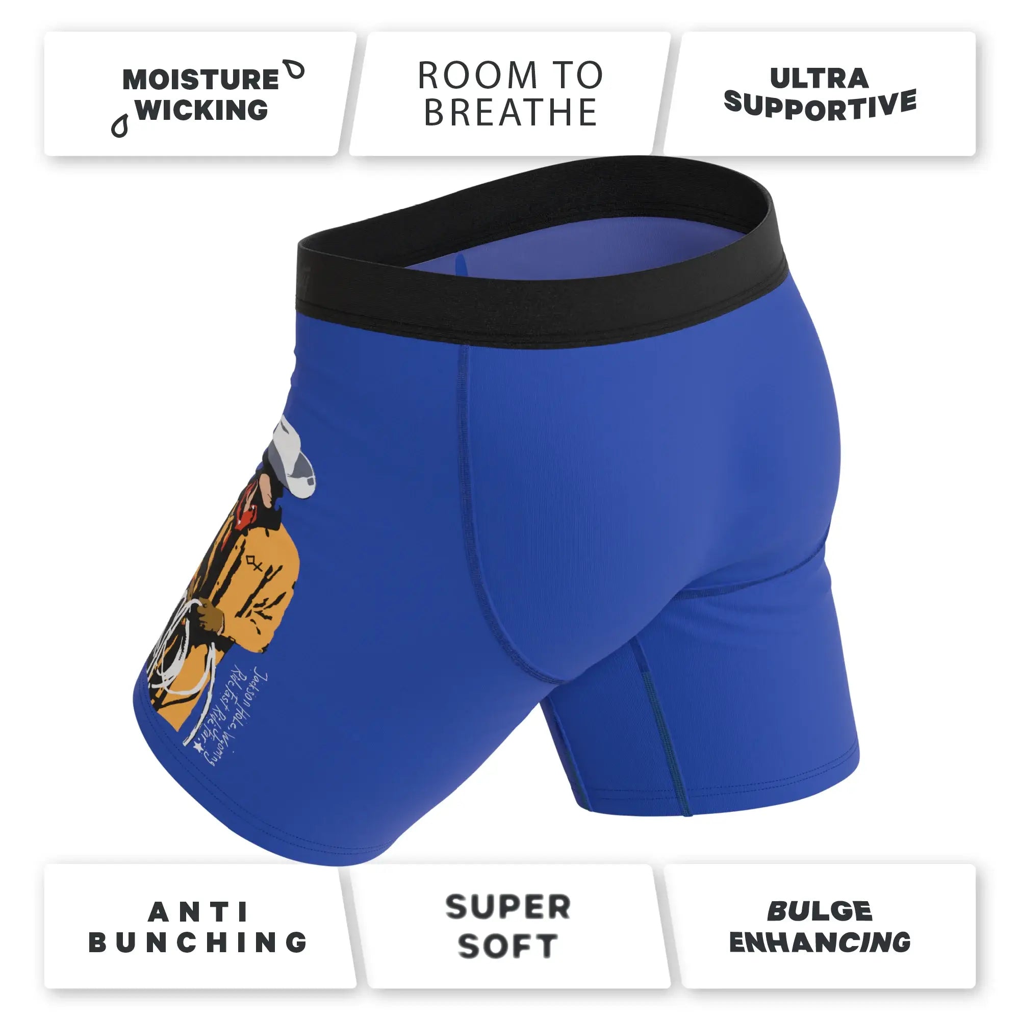 The Jackson | Blue Cowboy Shinesty x Diamond Cross Ranch Long Leg Ball Hammock® Pouch Underwear With Fly - Shinesty - Flyclothing LLC