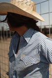 Women's Cowboygirl Blue Gingham Granddaddy Snap Shirt - Ely Cattleman