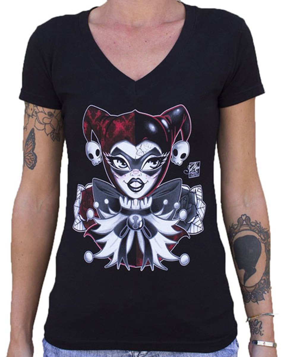 Black Market Art Company Jester Women's V-Neck T-Shirt