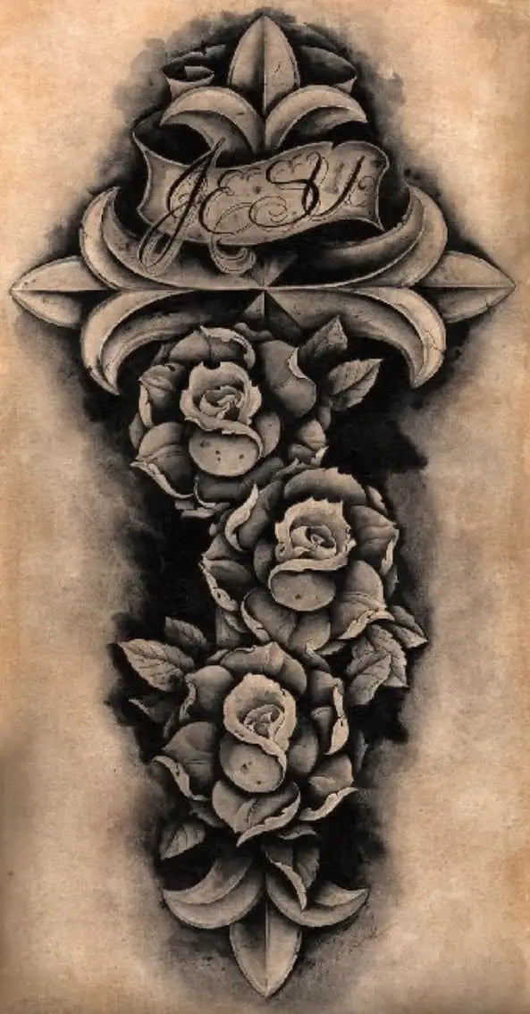 Black Market Art Company Jesu Cross Print - Black Market Art Company - Flyclothing LLC