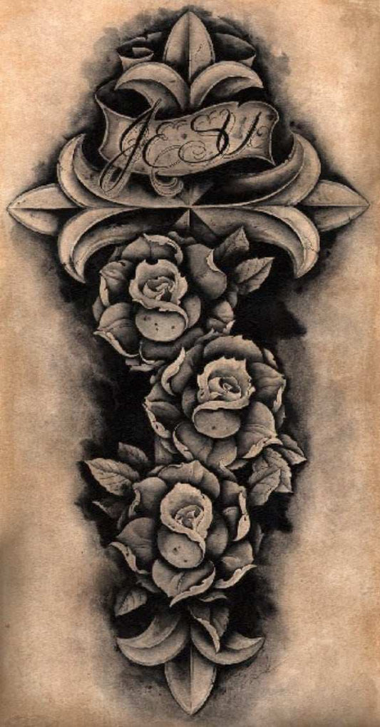 Black Market Art Company Jesu Cross Print - Black Market Art Company - Flyclothing LLC