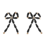 Pearl Beads Bow Earrings - Madeline Love - Flyclothing LLC