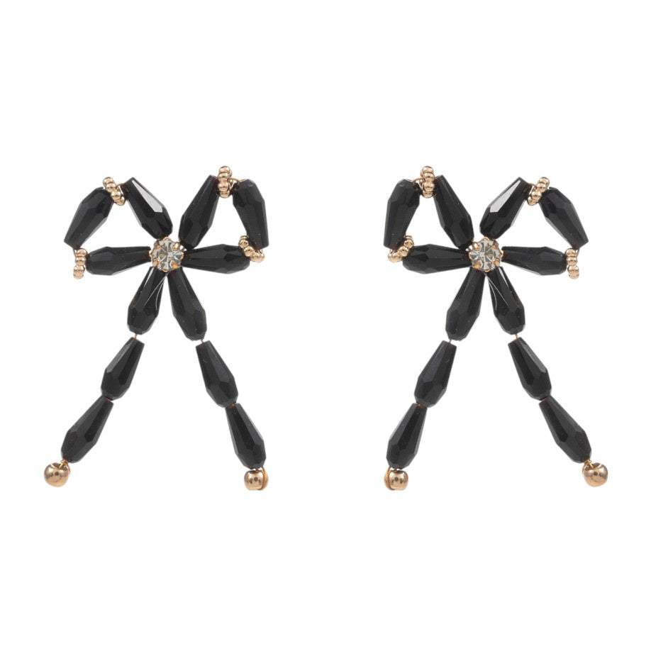 Pearl Beads Bow Earrings - Madeline Love - Flyclothing LLC