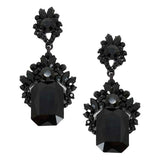 Emerald Cut Stone Accented Evening Earrings - Madeline Love - Flyclothing LLC