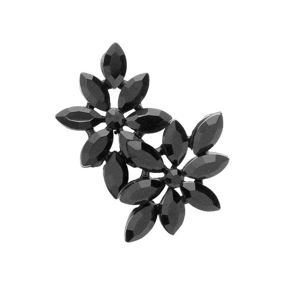 Floral Marquise Stone Cluster Evening Earrings - Madeline Love - Flyclothing LLC