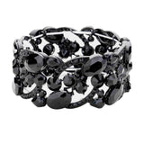 Glass Crystal Oval Butterfly Stretch Evening Bracelets - Madeline Love - Flyclothing LLC