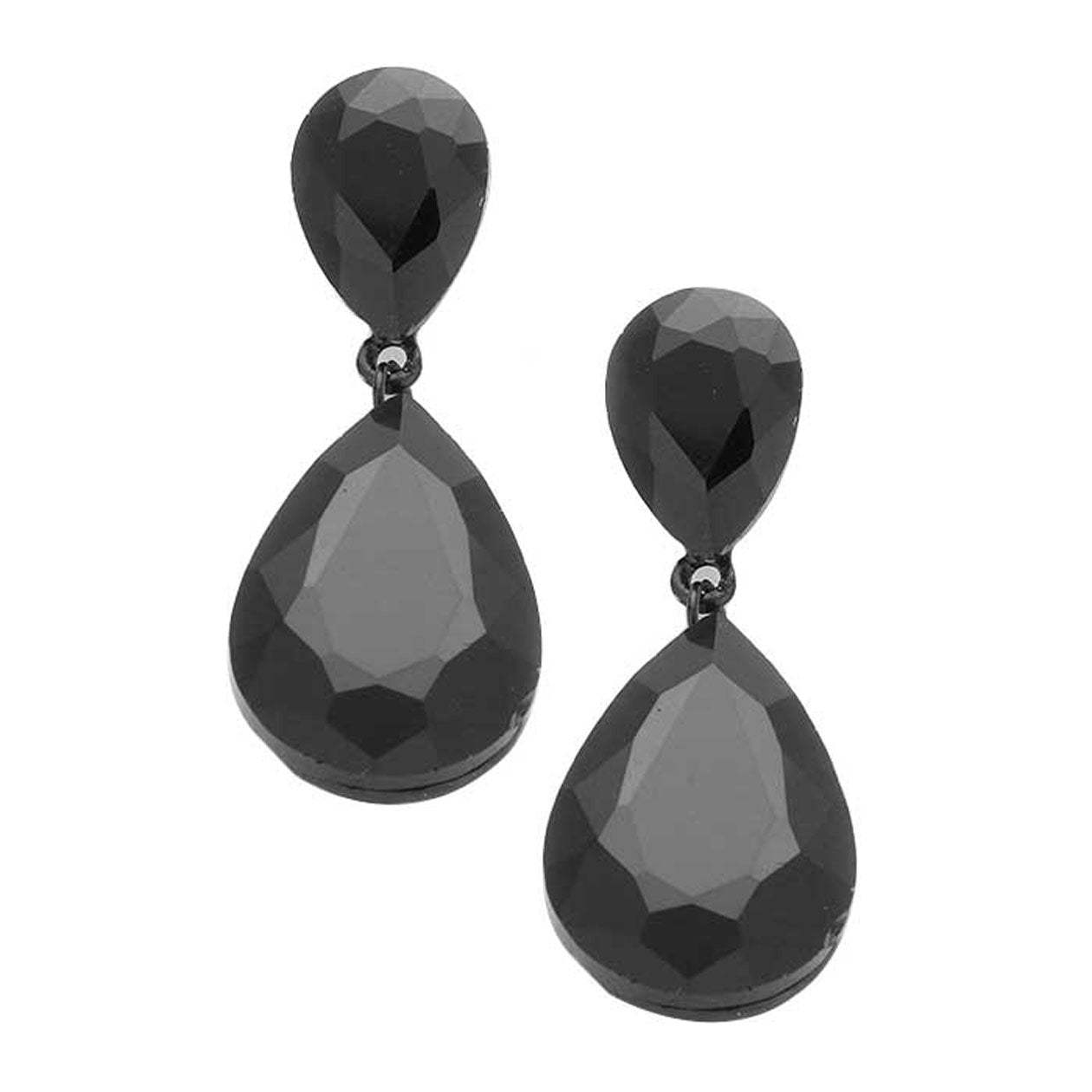 Glass Crystal Teardrop Evening Earrings - Madeline Love - Flyclothing LLC