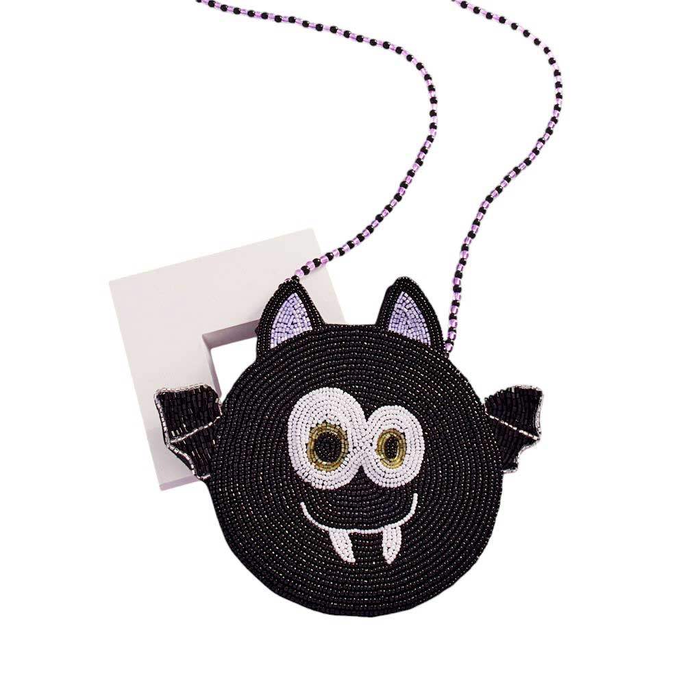 Halloween Bat Beaded Mini Crossbody Bag - Madeline Love - Flyclothing LLC