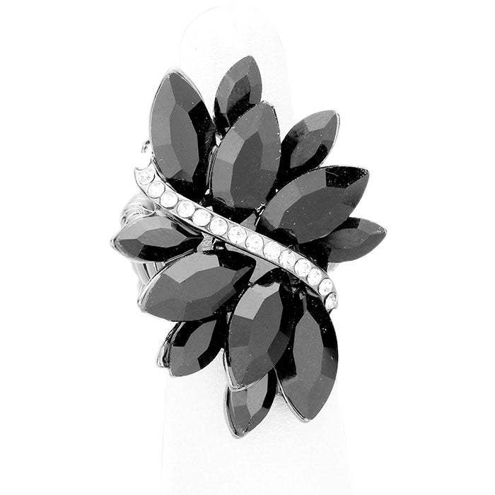 Marquise Crystal Cluster Stretch Ring - Madeline Love - Flyclothing LLC