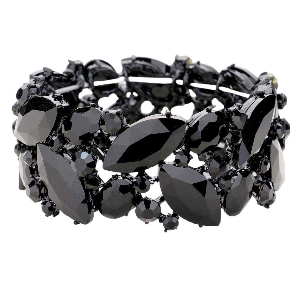 Marquise Crystal Stretch Evening Bracelet - Madeline Love - Flyclothing LLC