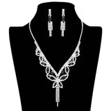 Marquise Round Stone Butterfly Rhinestone Jewelry Set - Madeline Love - Flyclothing LLC
