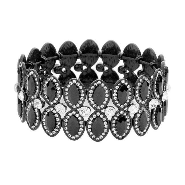 Marquise Stone Accented Stretch Evening Bracelet - Madeline Love - Flyclothing LLC