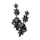 Marquise Stone Teardrop Floral Dangle Evening Earrings - Madeline Love - Flyclothing LLC