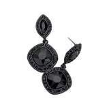 Rhinestone Marquise Square Stone Dangle Evening Earrings - Madeline Love - Flyclothing LLC