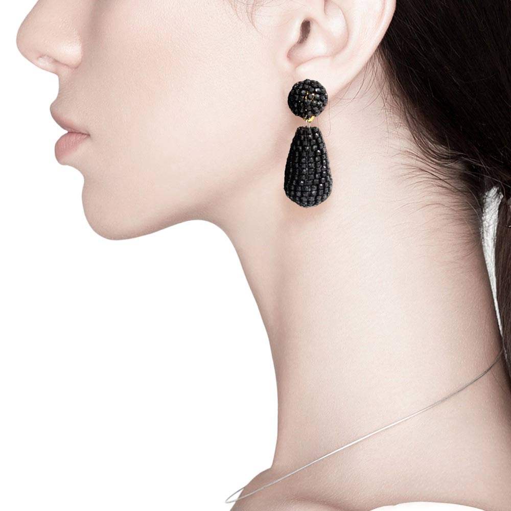 Rhinestone Teardrop Dangle Evening Earrings - Madeline Love - Flyclothing LLC