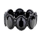 Rhinestone Trim Oval Crystal Stretch Evening Bracelet - Madeline Love - Flyclothing LLC