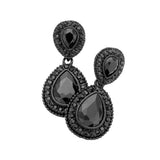 Rhinestone Trim Teardrop Evening Earrings - Madeline Love - Flyclothing LLC