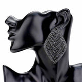 Rhinestone V Shape Rhombus Evening Earrings - Madeline Love - Flyclothing LLC