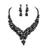 Round Teardrop Stone Accented Evening Necklace - Madeline Love - Flyclothing LLC