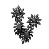 Square Teardrop Marquise Stone Cluster Evening Earrings - Madeline Love - Flyclothing LLC