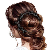 Stone Embellished Flower Cluster Vine Bun Wrap Headpiece - Madeline Love - Flyclothing LLC